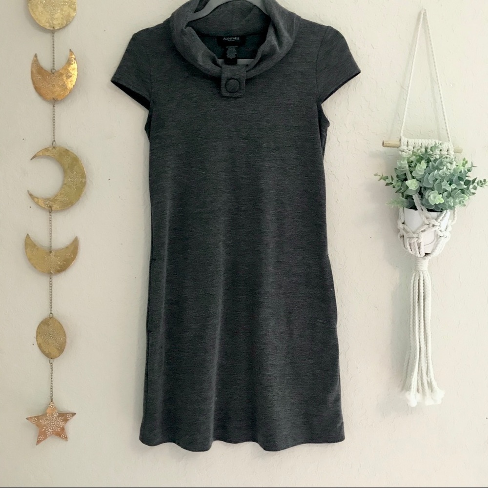 Gray cow neck fitted dress👯‍♀️